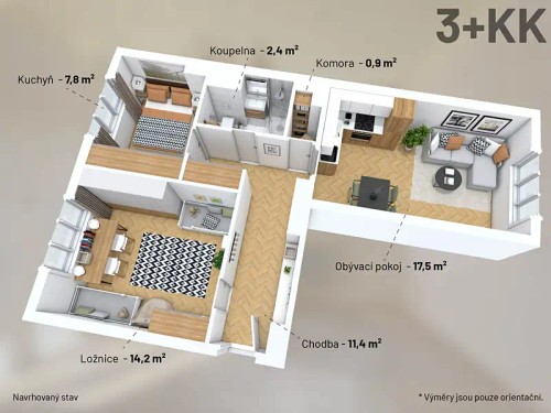 Prodaný byt 2+1 54 m²