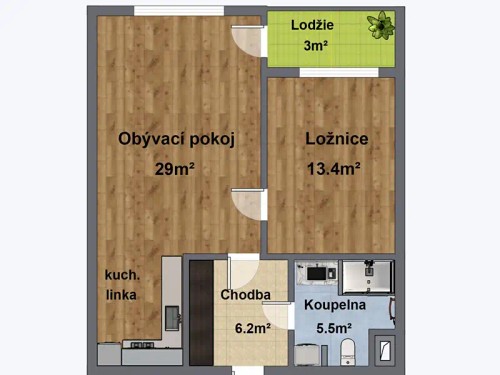 Prodej bytu 2+kk 57 m²