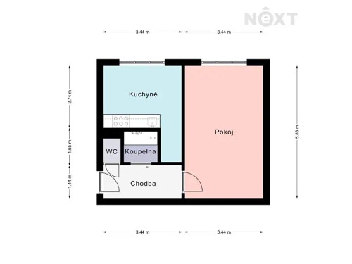 Prodaný byt 1+1 41 m²