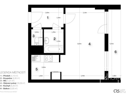 Prodaný byt 1+kk 33 m²