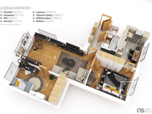 Prodaný byt 3+1 62 m²