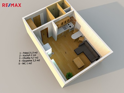 Prodaný byt 1+kk 32 m²