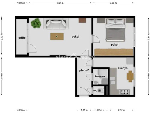 Prodaný byt 2+1 48 m²
