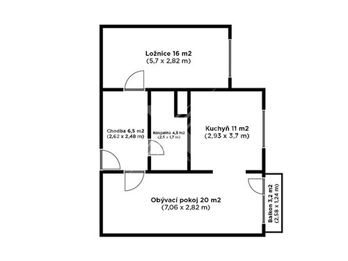 Prodaný byt 2+1 61 m²