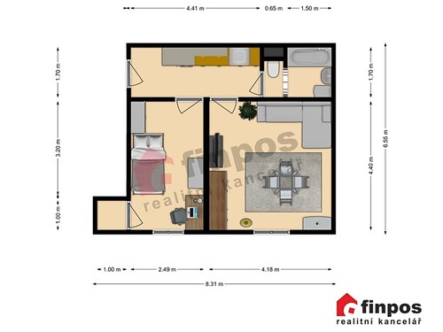 Prodaný byt 2+1 46 m²