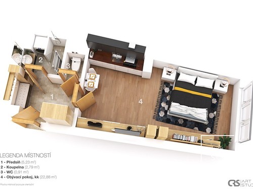 Prodaný byt 1+kk 32 m²