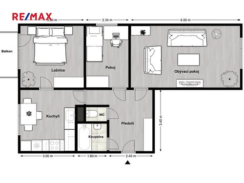 Prodaný byt 3+1 64 m²