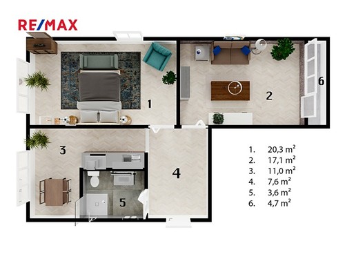 Prodaný byt 2+1 66 m²
