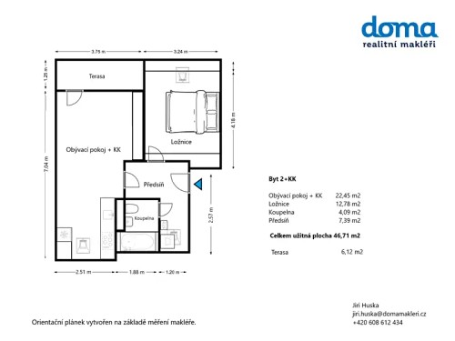Prodaný byt 2+kk 46 m²