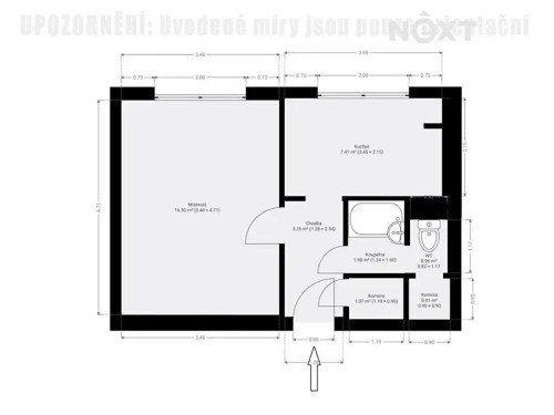 Prodaný byt 1+1 34 m²