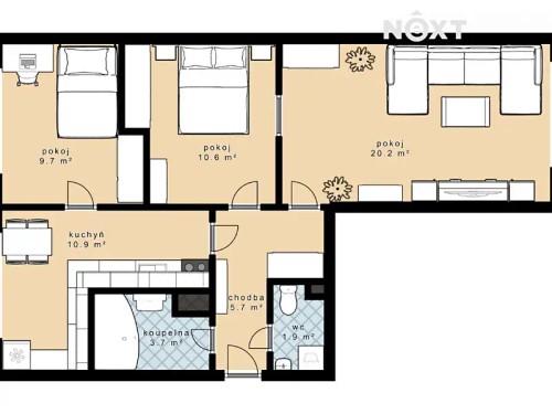 Prodaný byt 3+1 63 m²