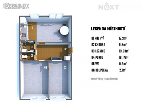 Prodaný byt 3+kk 62 m²