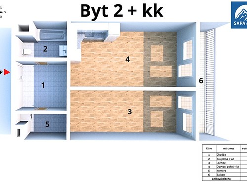 Prodaný byt 2+kk 56 m²