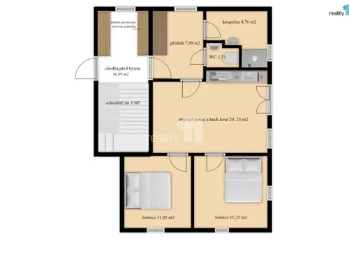 Prodaný byt 3+kk 57 m²
