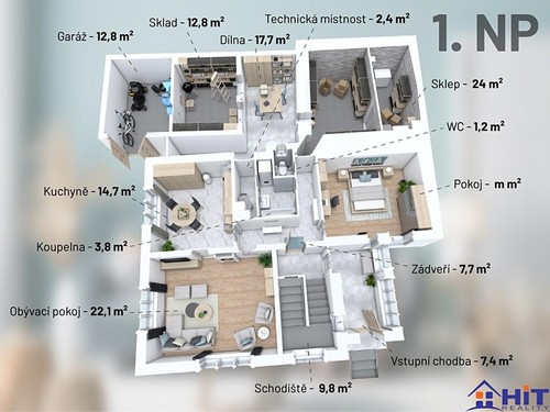 Prodaný  dům 331 m², pozemek 525 m²