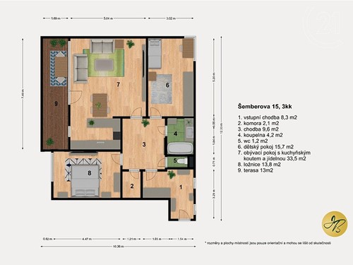 Prodaný byt 3+kk 88 m²