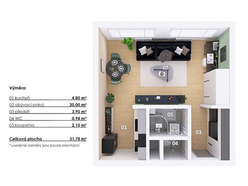 Prodaný byt 1+kk 32 m²