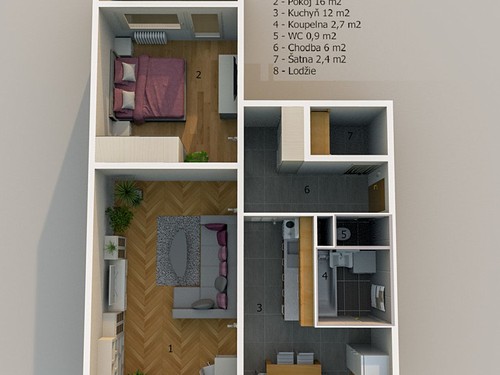 Prodaný byt 2+1 63 m²