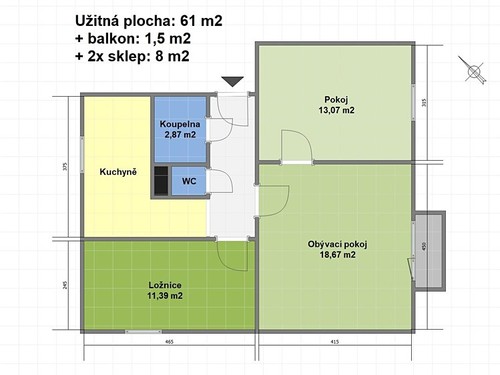 Prodaný byt 3+1 65 m²