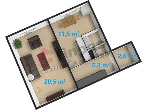 Prodaný byt 1+1 44 m²