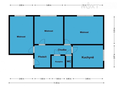 Prodaný byt 3+1 68 m²
