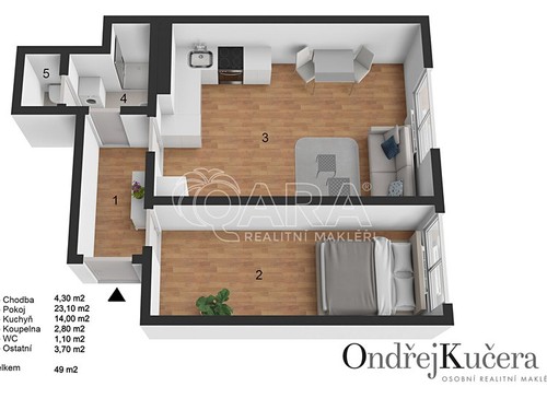 Prodaný byt 2+kk 49 m²