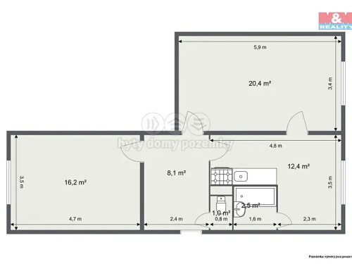 Prodaný byt 2+1 64 m²