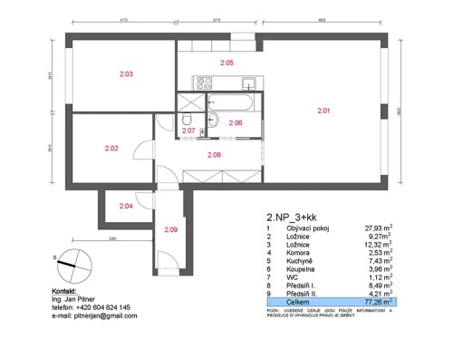 Prodaný byt 3+kk 77 m²