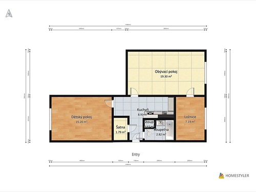 Prodaný byt 3+kk 55 m²