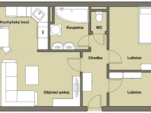 Prodaný  byt 3+kk 61 m²