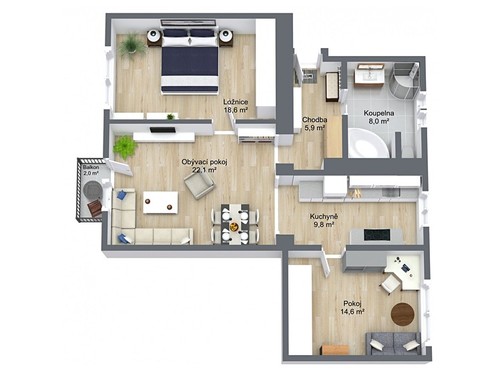 Prodaný byt 3+1 79 m²