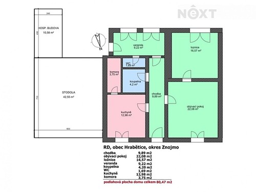 Prodaný dům 80 m², pozemek 371 m²