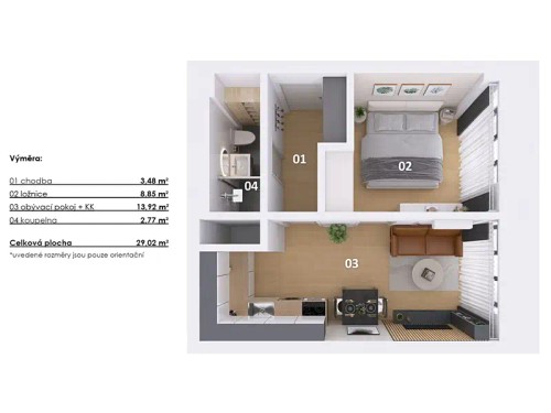 Prodaný byt 2+kk 32 m²