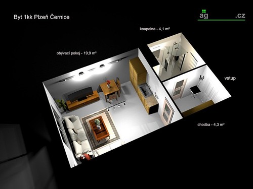 Prodaný byt 1+kk 32 m²
