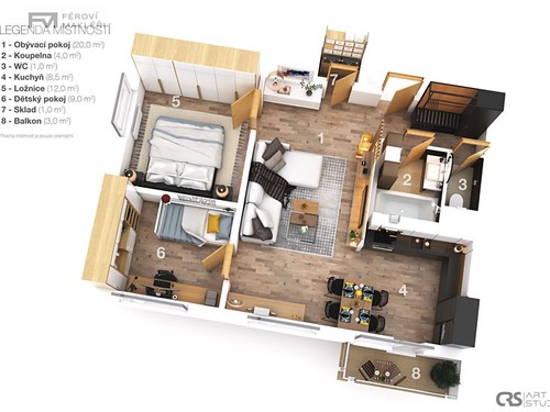 Prodaný byt 3+kk 63 m²