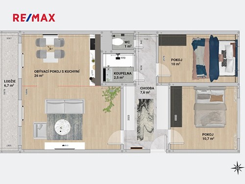 Prodaný byt 3+1 58 m²