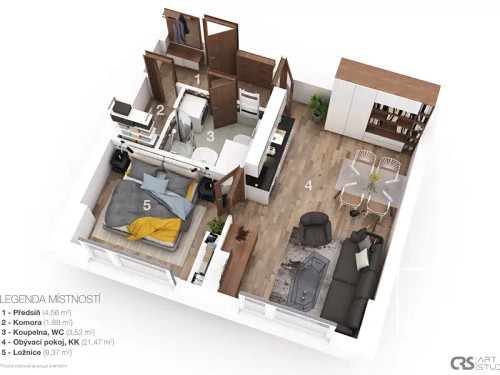 Prodaný byt 2+kk 43 m²