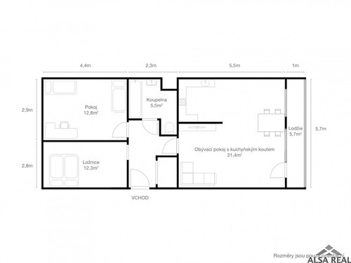 Prodaný byt 3+1 74 m²