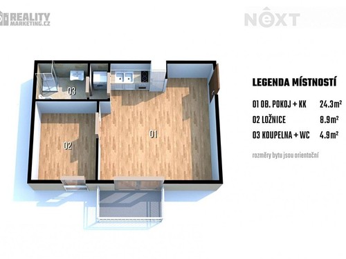 Prodaný byt 2+kk 38 m²