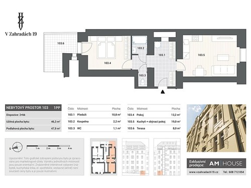 Prodaný  byt 1+kk 48 m²