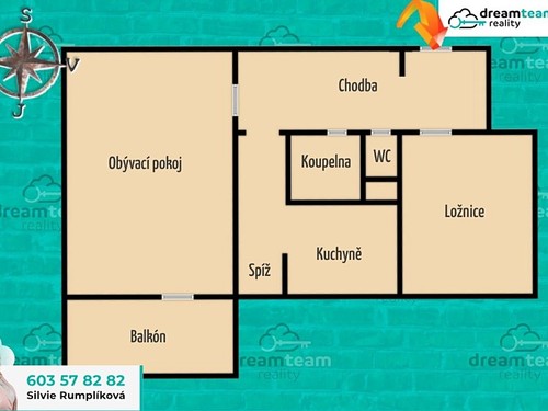 Prodaný byt 2+1 53 m²