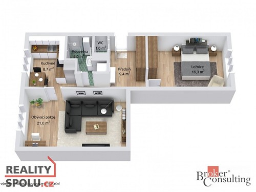 Prodaný byt 2+1 64 m²