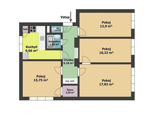Prodaný byt 4+1 77 m²