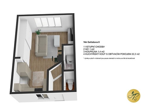 Prodaný byt 1+kk 25 m²