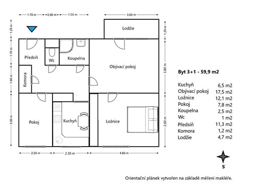Prodaný byt 3+1 60 m²