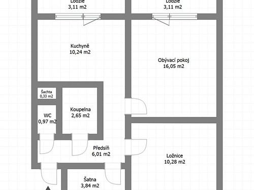 Prodaný byt 2+1 56 m²