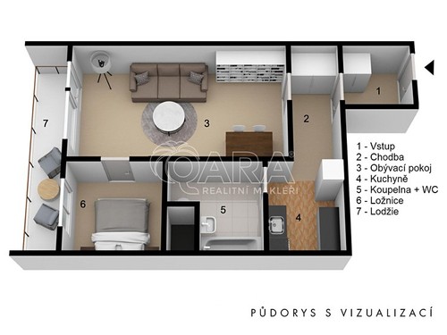 Prodaný byt 2+kk 51 m²