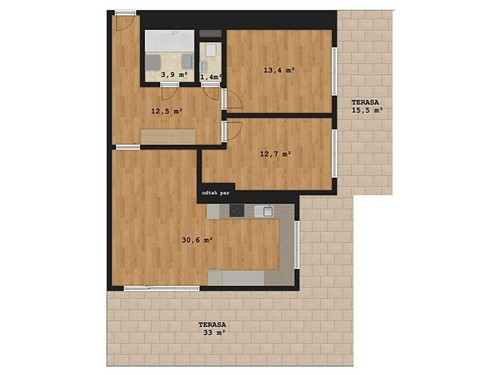 Prodaný byt 3+kk 78 m²