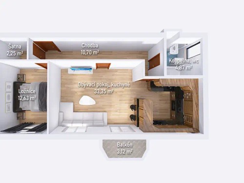 Prodaný byt 2+kk 64 m²