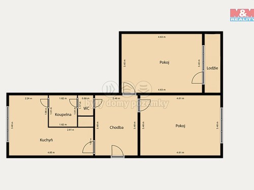 Prodaný byt 2+1 57 m²